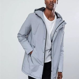 ASOS DESIGN reflective parka silver